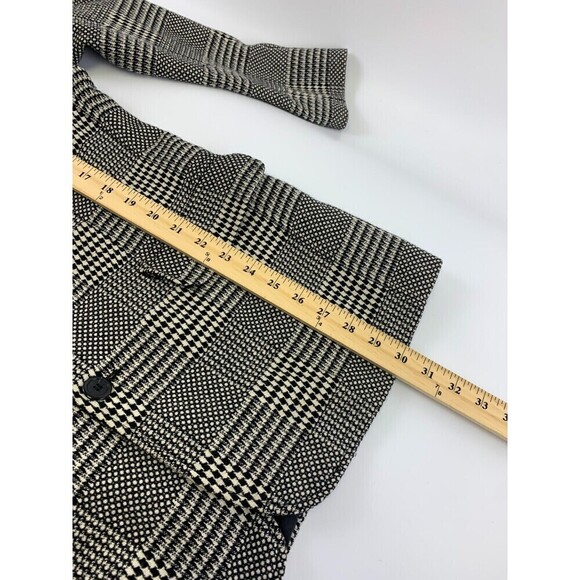 Liz Wear Wool Blend Blazer Jacket Glen Check Black White Plaid 2 Button Womens 8 - Picture 9 of 11